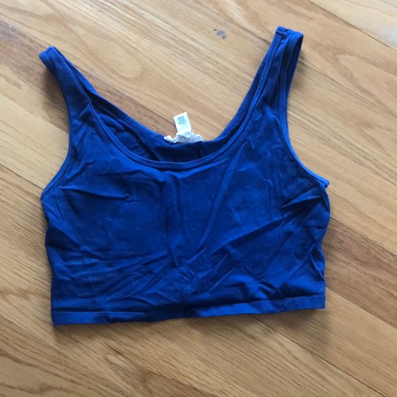 royal blue cropped tank top